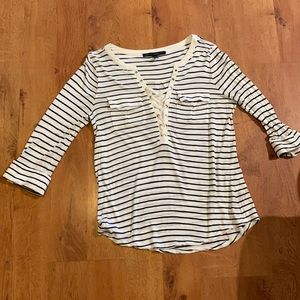 WHBM black and white tee